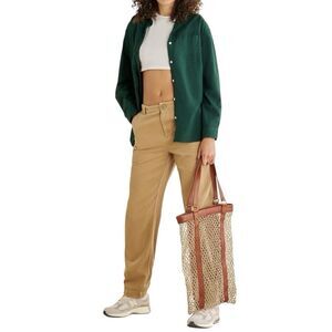 Roots Soft Twill Barrel Pant Khaki Size 12 Casual Hiking Outdoors Preppy Trendy